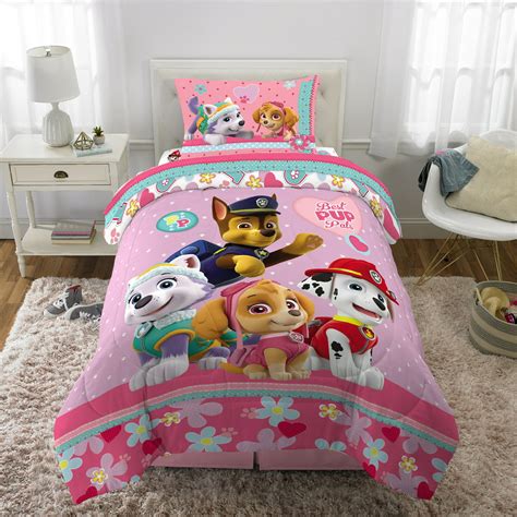 Paw Patrol Bed In A Bag Kids Bedding Bundle Set 4 Piece Twin Pink