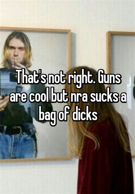 Thats Not Right Guns Are Cool But Nra Sucks A Bag Of Dicks