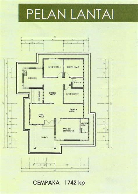 Plan rumah banglo setingkat 3 bilik 2 tandas 20ft x 30ft. rumah teres setingkat 4bilik - Google Search (With images ...