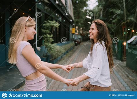 Two Lesbians Having Fun On The Street Stock Image Image Of Thailand