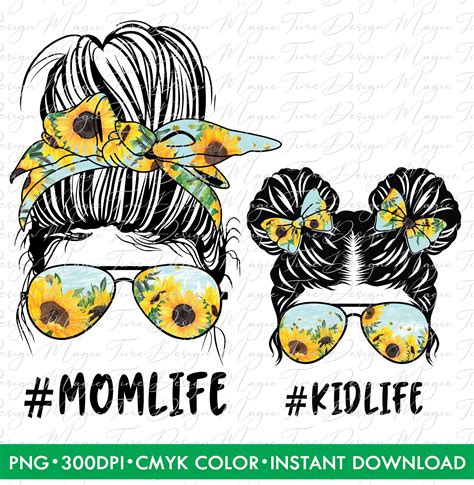 Mom Life Kid Life Sunflower Clipart Sublimation Design PNG - Etsy