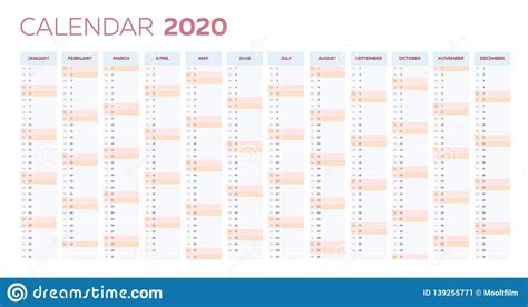 Calendar 2020 Year Planner Calendar Printables Free Templates