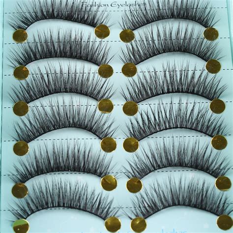 10 Pairs Black Thick Long False Eyelashes 3d Faux Mink Hair False