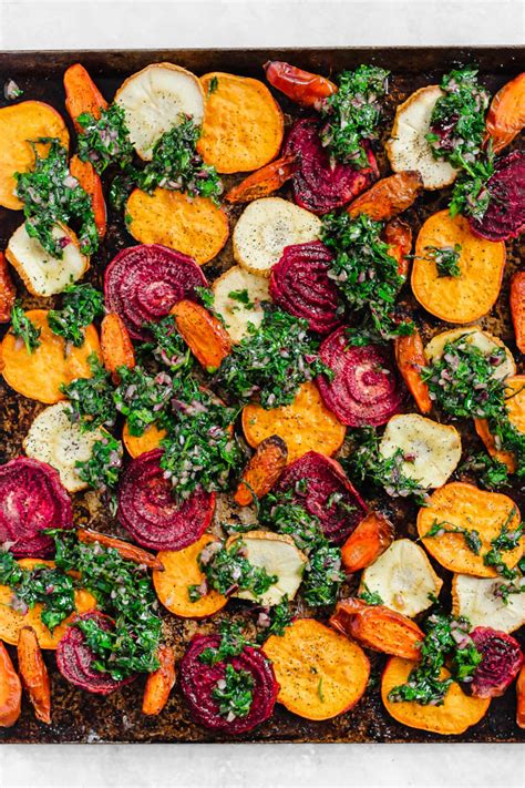 This link is to an external site that may or may not meet accessibility guidelines. Roasted Root Vegetables with Carrot Top Chimichurri ...