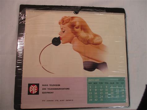 1956 Calendar Radio Pinup Girl Pye