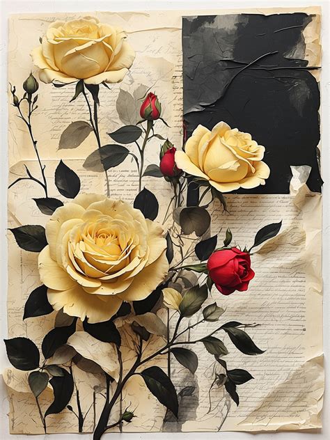 Yellow Roses Journal Page Art Free Stock Photo - Public Domain Pictures