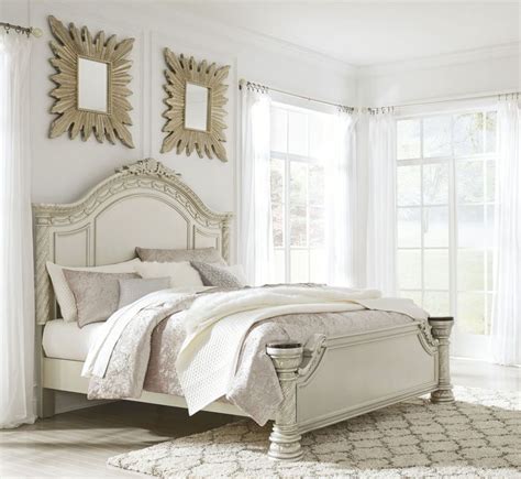 Magnolia Manor Antique White Queen Sleigh Bed 1stopbedrooms King