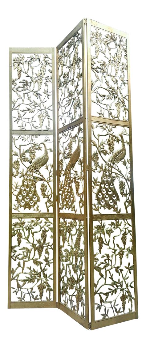 Vintage Gold Peacock Room Divider on Chairish.com | Peacock room, Room divider, Peacock bedroom