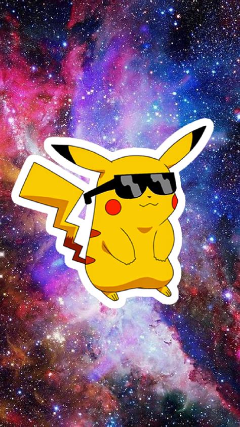 Galaxy Pikachu Cool Cute Galaksi Galaxypikachu Sunglasses Super