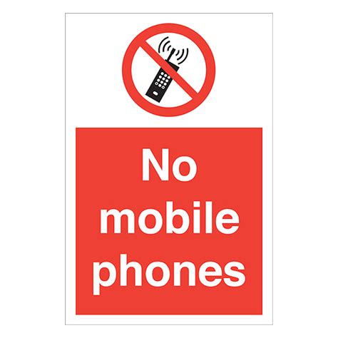 No Mobile Phones Safety Sign 300x200mm