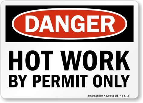 Hot Work Area Permit Signs Mysafetysign Com