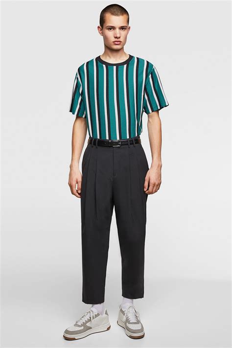 Image 1 Of T Shirt With Vertical Stripes From Zara Vertical Striped