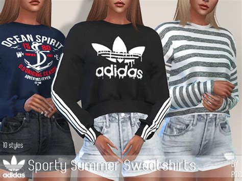 The Sims Resource Pzc Sporty Summer Sweatshirts Mesh Required