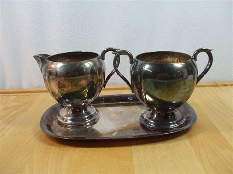 Vintage Sheffield Silver Co Cream And Sugar By Trappedintheattic