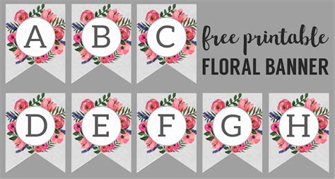 Floral Free Printable Alphabet Letters Banner Paper Trail Design