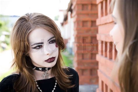 Gothic Girl In The Park Stock Image Colourbox