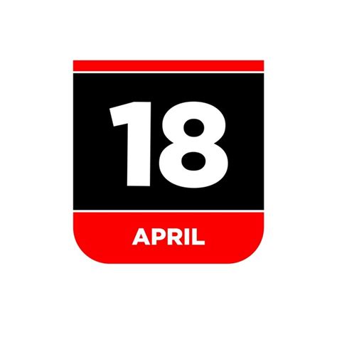 Premium Vector 18th April Calendar Page Icon 18 Apr Day
