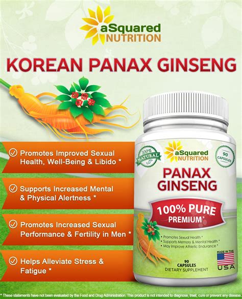 Natural Korean Panax Ginseng 1000mg Max Strength 90 Capsules Root Extract Complex Red