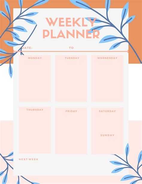 Digital Weekly Planner Printable Planner Instant Download Etsy