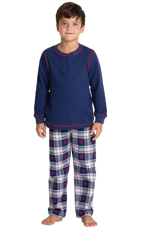 Snowfall Plaid Boys Pajamas In Kids Flannel Styles Pajamas For Kids