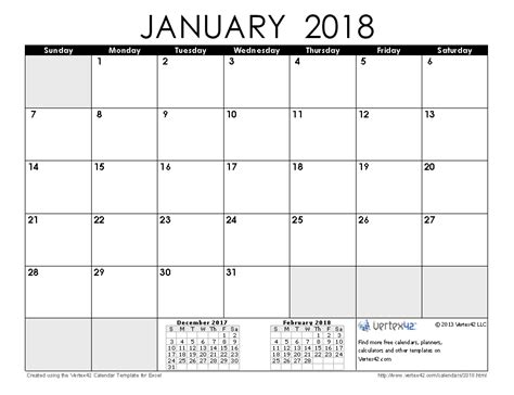 2018 Calendar Templates And Images