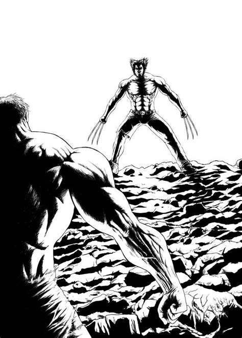 Hulk Vs Wolverine Ink By Tuax On Deviantart