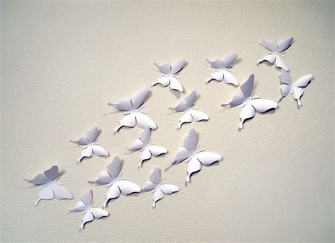 35 White 3d Butterfly Wall Art