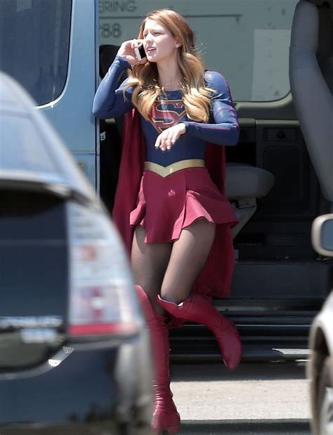 Melissa Benoist On The Set Of Supergirl In Los Angeles August