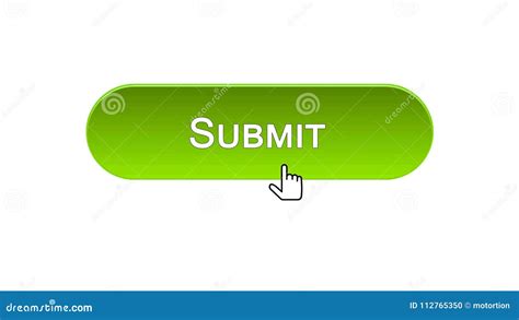 Submit Web Interface Button Clicked With Mouse Cursor Green Color