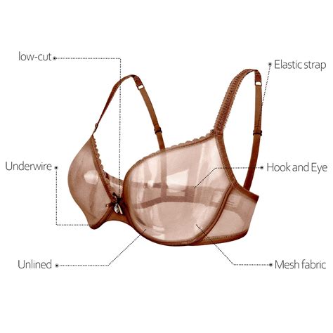 Vogue S Secret See Through Sexy Lace Bra Plus Size Unlined Clear Sheer
