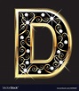 D gold letter with swirly ornaments vector image on VectorStock ...