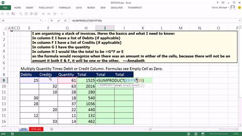 Excel Magic Trick 1074 Multiply Quantity Times Debit Or Credit 3