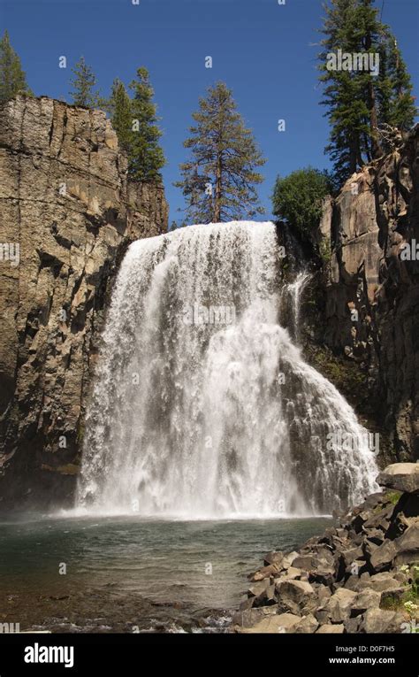 Vertical Image Of Rainbow Falls At Devils Postpile National Monument