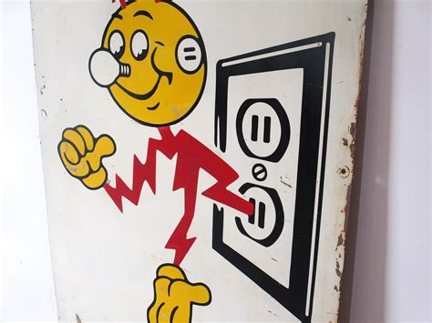 Large Mid Century Reddy Kilowatt Metal Sign At 1stdibs Reddy Kilowatt