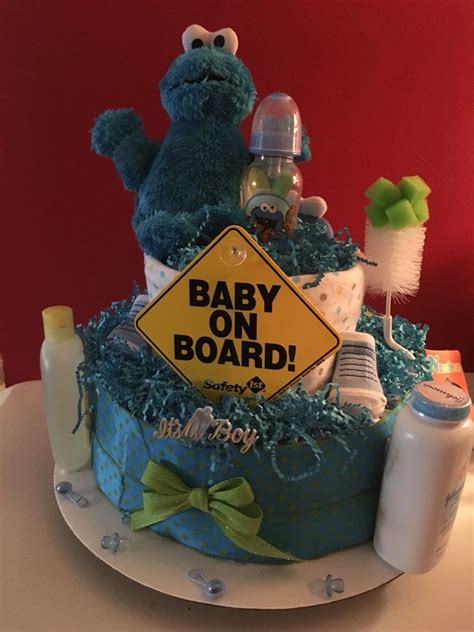 Cookie monster baby shower in. Cookie Monster Diaper Cake | Baby shower pumpkin, Monster baby showers, Cookie monster birthday ...