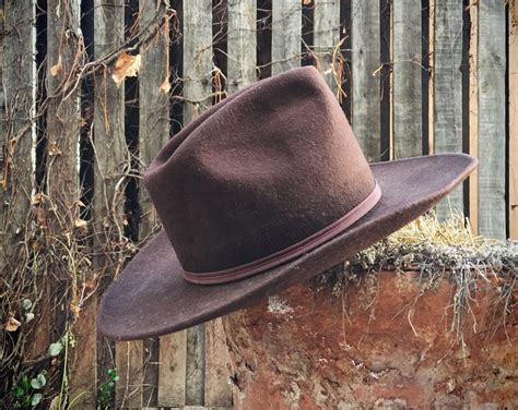 Vintage Cowboy Hat For Men Women Brown Wool Rockmount Ranch Wear Size 7