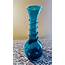 Vintage Blemko Blue Crackle Glass Vase With Applied Dark  Etsy