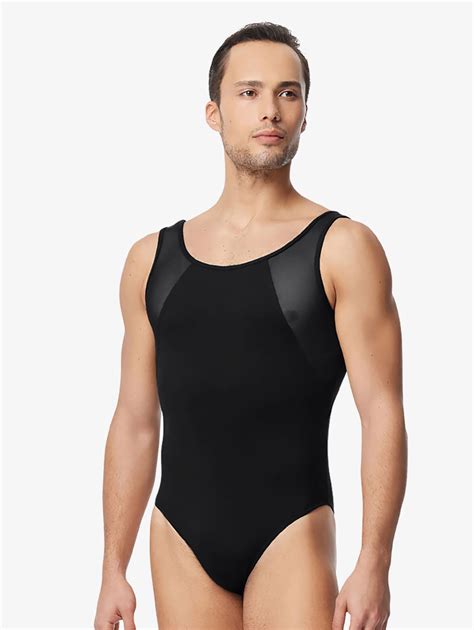 Mens Adrian Mesh Insert Tank Leotard Lulli Lub326m