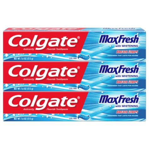 Colgate Max Fresh Cool Mint With Whitening Breath Strips Toothpaste 3