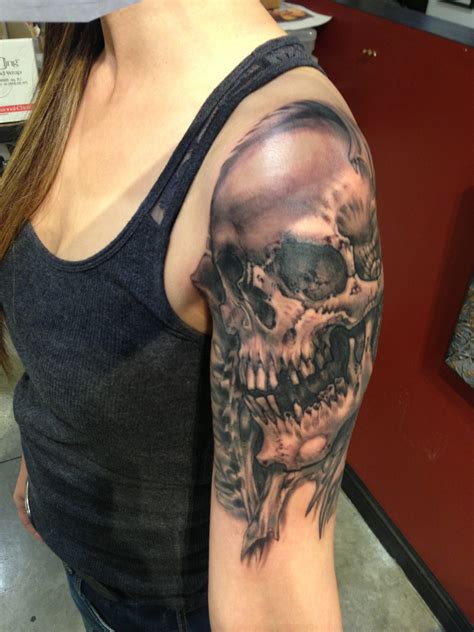 Dead Skull Tattoo On Girl Arm Cool Tattoos Online