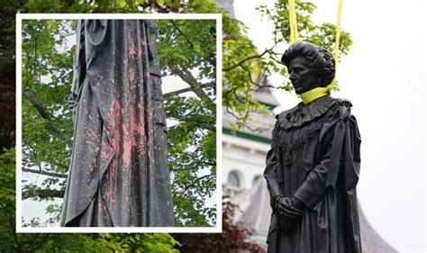 margaret thatcher statue vandalised twice in 2 weeks since being erected ‘out of order uk