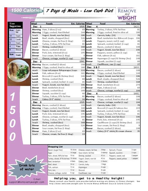 1500 Calorie Meal Plan Printable Maple Syrup Lunch 12 Cup Hummus 14