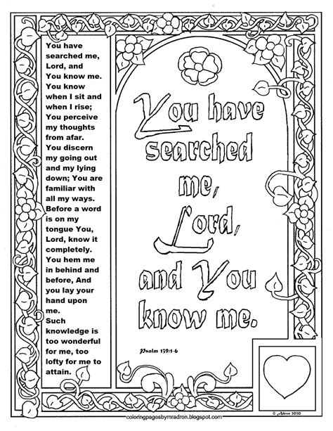 Coloring Pages For Kids By Mr Adron Free Psalm 1391 6 Print And