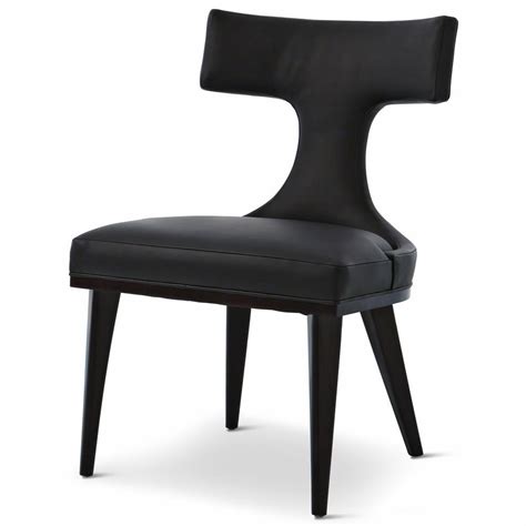Truman Modern Classic Black Leather Upholstered Anvil Dining Chair