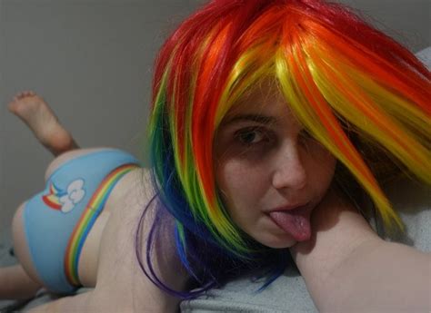 Sexy Rainbow Dash Mlp Cosplay Tease~ Topless In Magicalmysticva