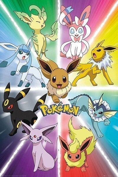 Poster Med Eevee Utvecklingar Pocket Monster