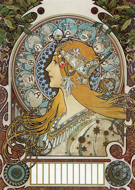 Zodiac Art Nouveau 1896 Painting By Alphonse Mucha Pixels