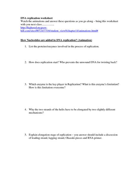 The rna molecule is the link between dna and the production of proteins. 19 Best Images of DNA Replication Structure Worksheet And Answers - DNA Structure Worksheet ...