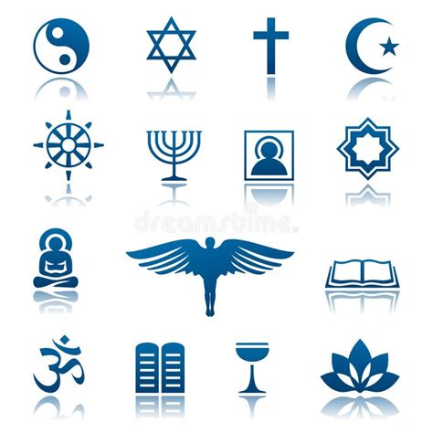 Sistema De Símbolos Dibujado Mano De La Religión Del Mundo Vector