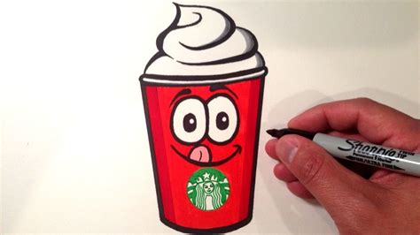 How To Draw A Cute Starbucks Latte Youtube
